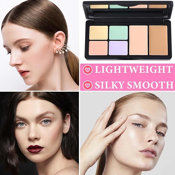 Color Correcting Concealer Palette,Concealer Contour Palette Long Lasting