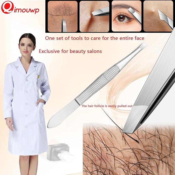 Pimple Popper Tool Kit, Blackhead Remover Tools, 16 PCS Professional Stainless Tweezers Acne Comedone Extractor Pimple Needle Tool for Blemish Whitehead Ingrown Hair Cyst Removal Beauty Tools for Face