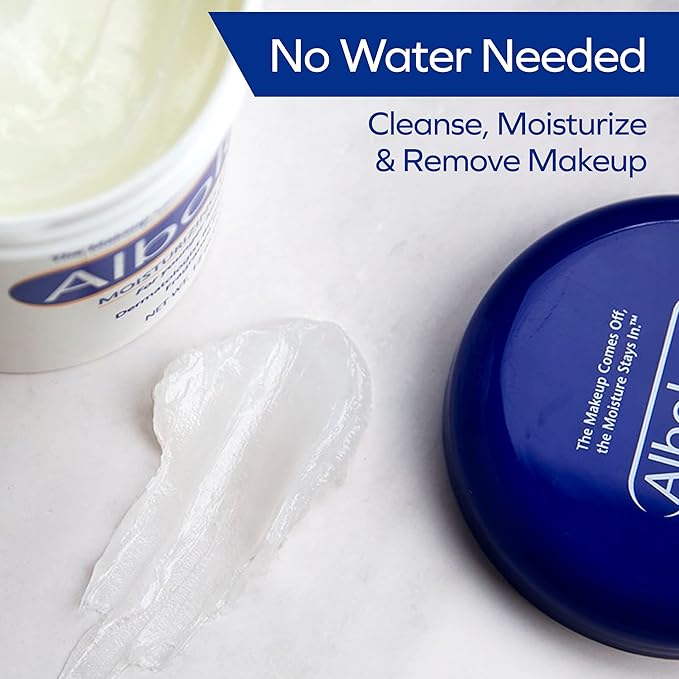 Albolene Moisturizing Cleanser & Makeup Remover Balm - Fragrance-Free Facial Cream for Cleansing & Hydration - Multi-Use Skincare for All Skin Types - No Harsh Chemicals - 12 oz - Pack of 2