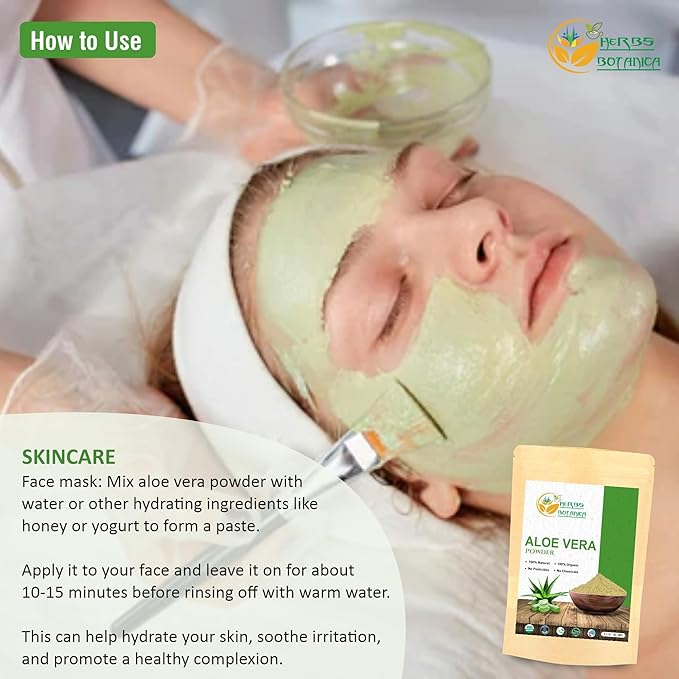 Herbs Botanica Aloe Vera Powder Organic for Hair 5. /150g 3oz