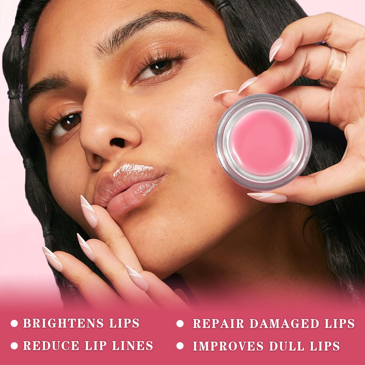 LZXLUKGIR 4PCS Lip Scrub and Mask Set,Strawberry and Honey Pot Lip Balm,Reduces Lip Lines Lip Exfoliator Scrub and Moisturizer,Repair Beebalm Lip Balm and Lip Scrub Set,Lip Mask Overnight