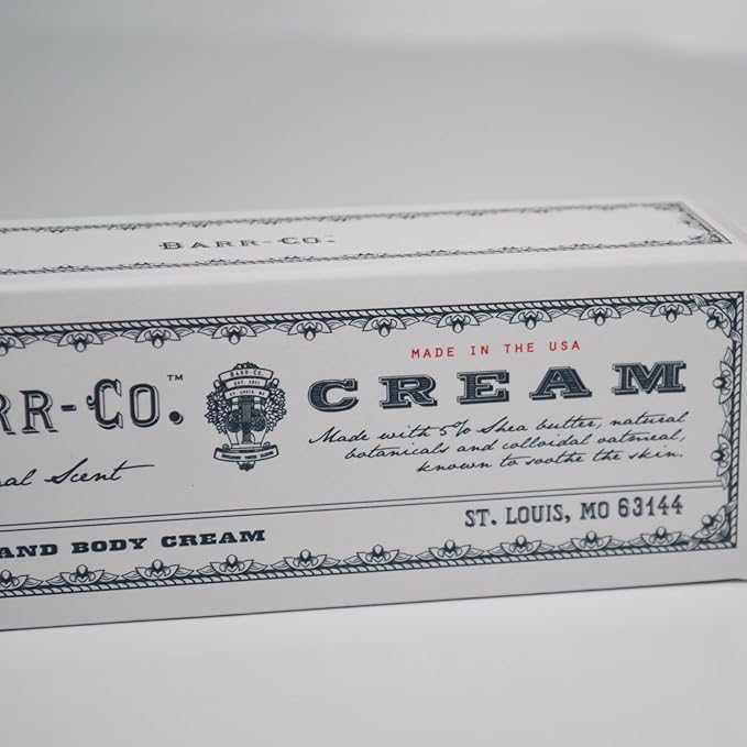 BARR-CO. Original Scent Shea Butter Hand Cream for Women & Men - Tranquil Milky Oat, Vanilla & Vetiver Hand Moisturizer for Dry Cracked & Working Hands - Moisturizing, Smooth Repair Cream, 3.4 fl oz
