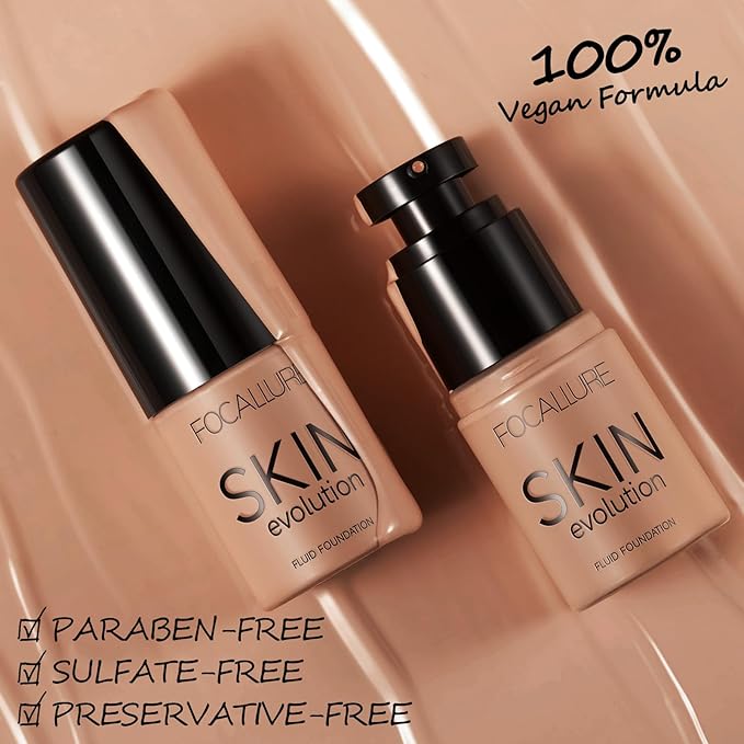 FOCALLURE 2 Pcs Liquid Foundation, Skin Evolution Foundation