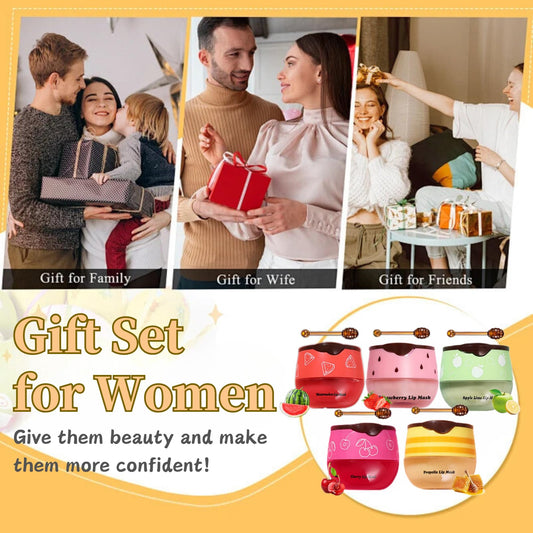 5PCS Bee Lip Balm Honey Pot - Lip Sleeping Mask - Moisturizing Lip Gloss for Women - Lip Mask Overnight Gift Set - Tinted Lip Balm - lip balm Hydrating - Honey,Cherry,Strawberry,Apple Lime,Watermelon