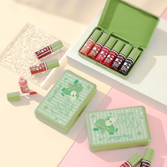 6 Colors Lip Tint Stain Set, Korean Velvet Lip