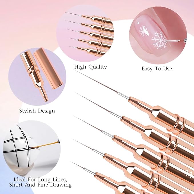 5pcs Nail Art Liner Brushes,Liner