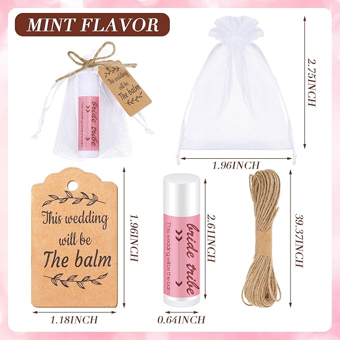 50 Set Bridal Shower Lip Balm Supplies