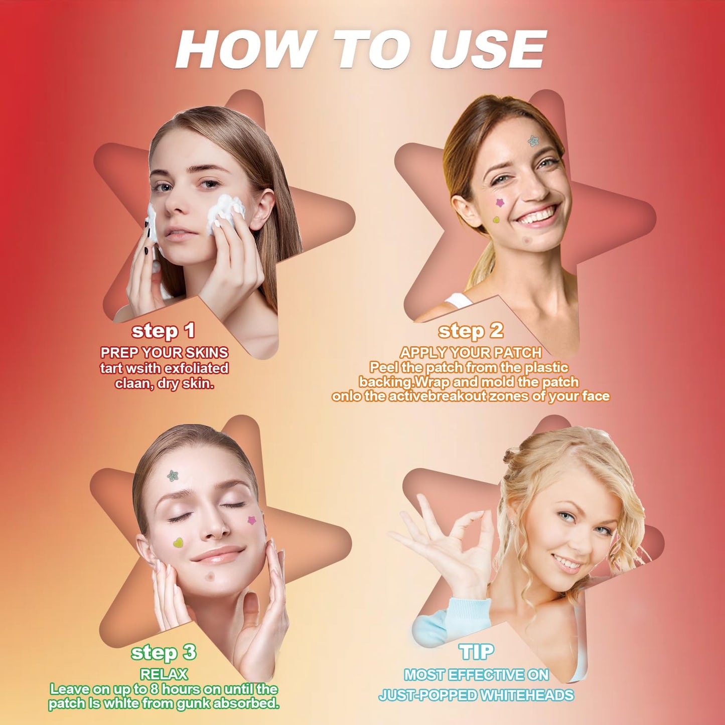 Clear Pimple Patches for Face 3 Size 400 Counts, Hydrocolloid Cute Star Acne Patches for Covering Zits and Blemishes, Zit Patches Spot Stickers Salicylic Acid,Tea Tree Oil, Pimple Popper Tool Kit