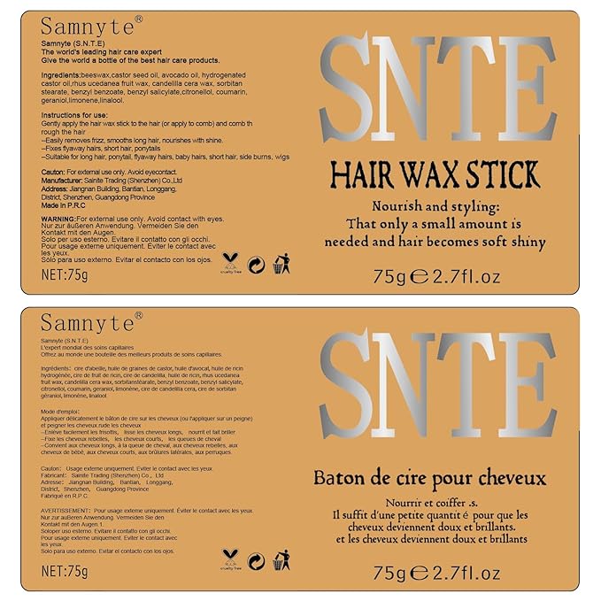 Slick Back Hair Brush Set: Hair Wax, Edge Brush, Rat Tail Comb, Bristle Brush, Hair Bun Accessories, Smoothing Brush for Women & Kids