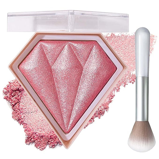 Face Glitter Blush Shimmer Waterproof Highlighter Blusher Powder,Facial