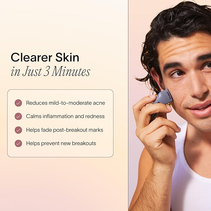 Solawave Bye Acne Spot Treatment | Blue & Red Light Therapy Device for Pimples & Zits | Face Wand Reduces Inflammation, Redness, & Appearance of Blemishes | 3-Min Sessions at Home for Clearer Skin