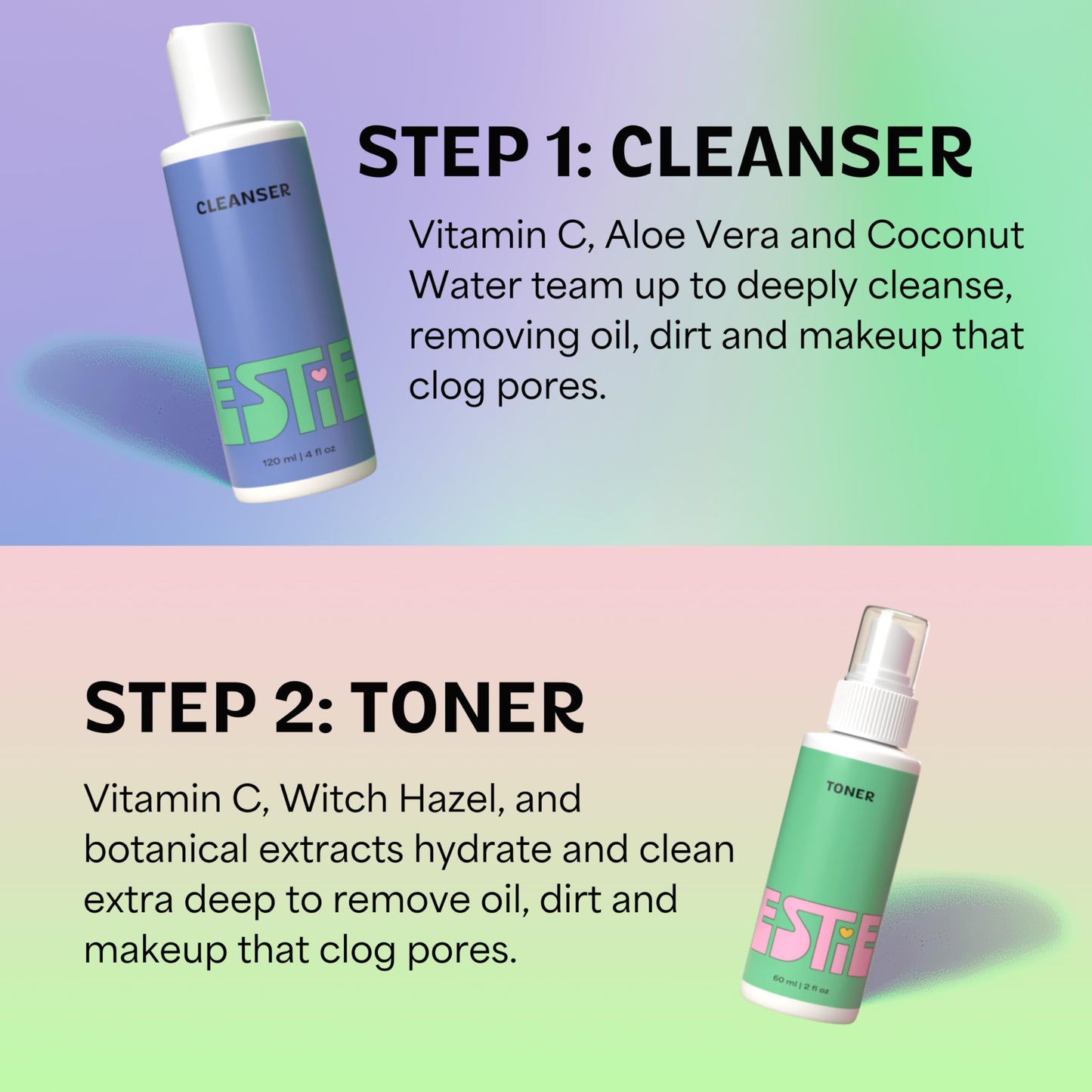InstaNatural BESTIES BFF Four Step Teen Skincare Kit | Simple Skincare for Healthy Skin (Cleanser, Toner, Serum & Gel Moisturizer for All Skin Types) (BFF Four Step Kit, Fresh Citrus)