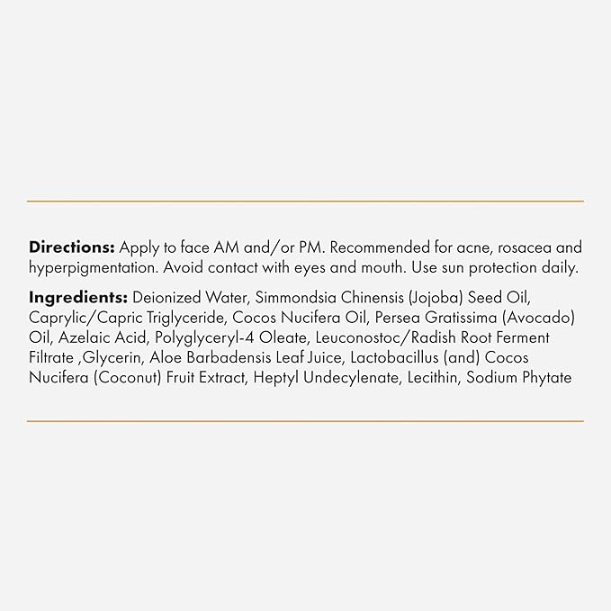 Azelaic Acid 14% Cream - Helps Calm Acne & Rosacea, Reduces Inflammation & Minimizes Pores - 1 Fl Oz