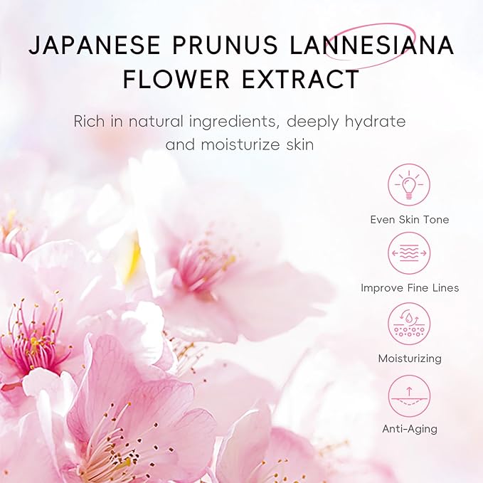 Sakura Skin Care Set, Skin Care for Women Teens Girls, Beauty Skincare Gifts Sets, Skin Care Routine Kit for Women, Hydrate, Oil Control, Glow Up, Travel Size -7 PCS