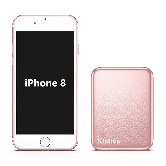 Kintion Pocket Mirror, 1X/3X Magnification LED Compact Travel Makeup Mirror with Light for Purse, 2-Sided, Portable, Folding, Handheld, Small Lighted Mirror for Gift, Rose Gold