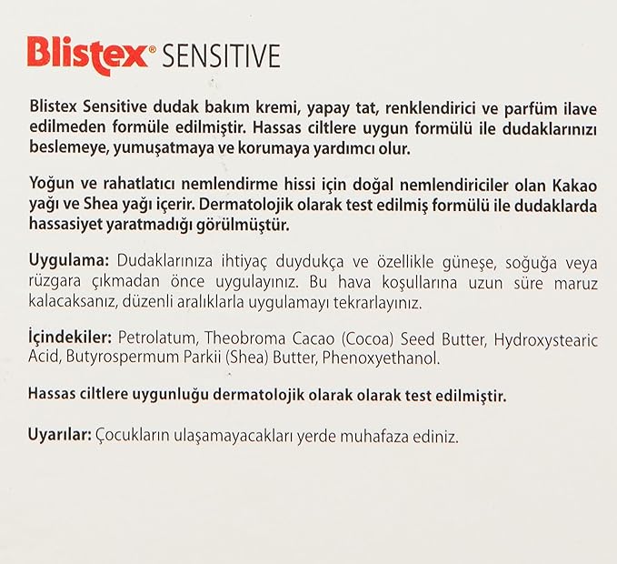 Blistex Simple & Sensitive Lip Balm, Lips,