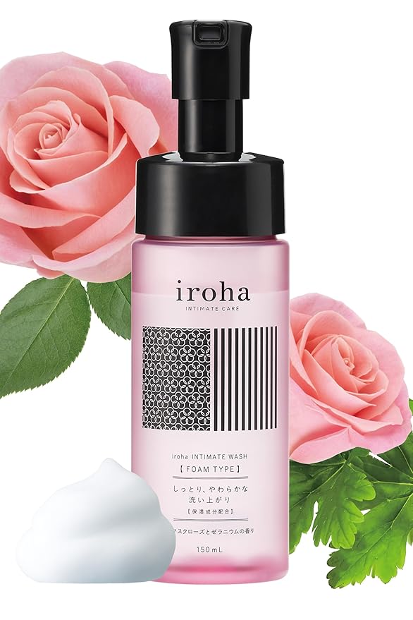 iroha Intimate Care-PH Balanced Daily Feminine Wash-Plant Based Vulva Hygiene-Moisturizing Natural Essential Oils-Floral Damask Rose &Geranium Scent, Made in Japan, 5 fl