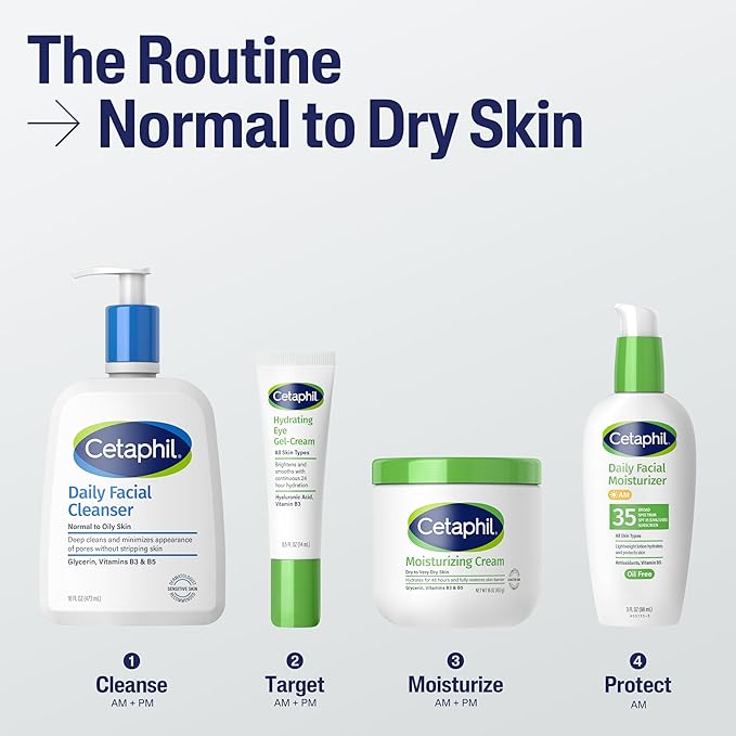 Cetaphil Daily Facial Cleanser Lotion for Combination to Oily, Sensitive Skin, 16 oz + Travel Size Moisturizing Lotion 2 oz