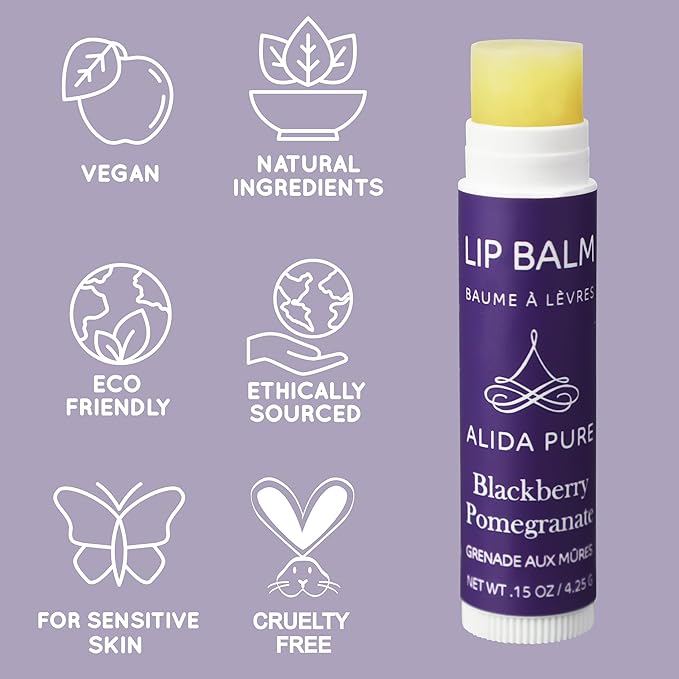 Blackberry Pomegranate Lip Balm Collection, Vegan Lips,