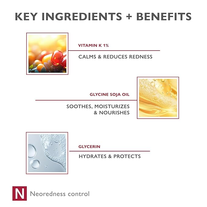 Vitamin K Redness Reducing Night Cream, Facial Moisturizer, Helps Strengthen Skin and Reduce Irritation, For Sensitive Skin Prone to Reactivity, CAPINON K 1%, 1.01 fl oz