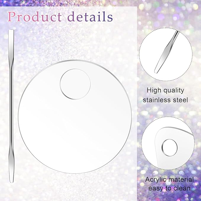 2 Pcs Makeup Palette Tray Clear Makeup Mixing