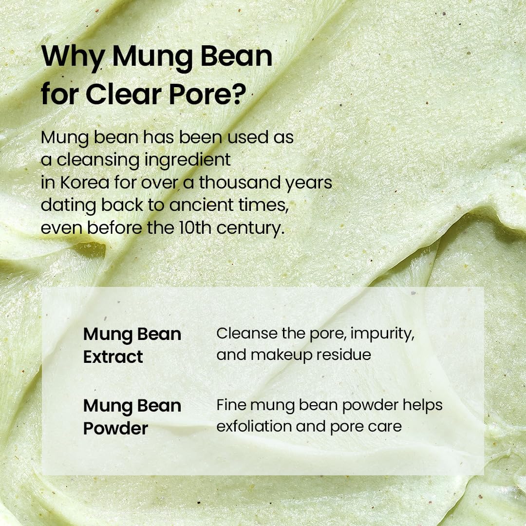 beplain Mung Bean pH-Balanced Cleansing Foam (2.7fl.oz/80ml) | Fragrance-Free | Non-Comedogenic Tested | Deep Pore Facial Cleanser | Suitable for Sensitive Skin | Face Mask Cleanser | Korean Skincare