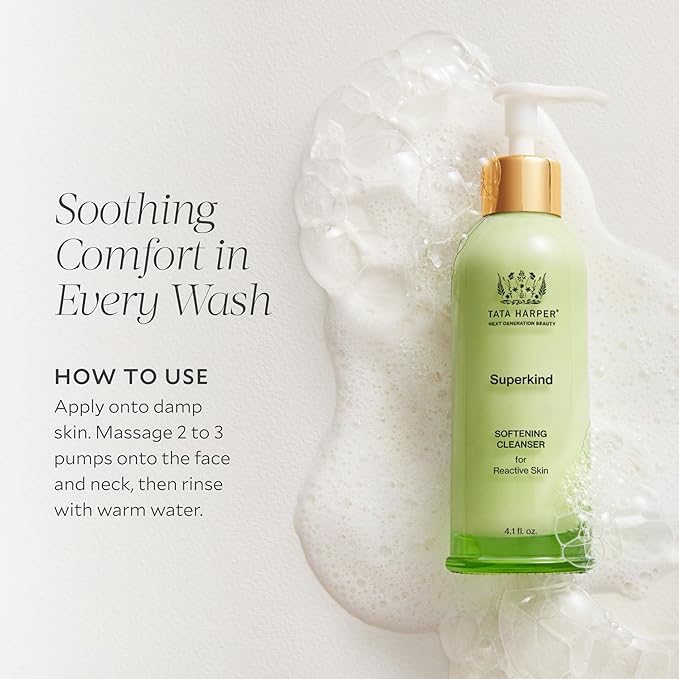 Tata Harper Superkind Softening Cleanser, Gentle Cleanser for Sensitive Skin, Hypoallergenic Skincare, Fragrance Free, Natural Skincare, Dermatologist Tested, Vegan, 125ml