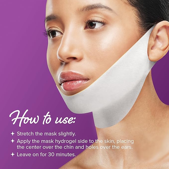 MAREE V Line Lifting Mask with 24K Gold – Deep Collagen Face Mask for Women – Jawline Shaper with Retinol & Hyaluronic Acid – Double Chin & Neck Tightening Mask for Face Lift – 5 PACK