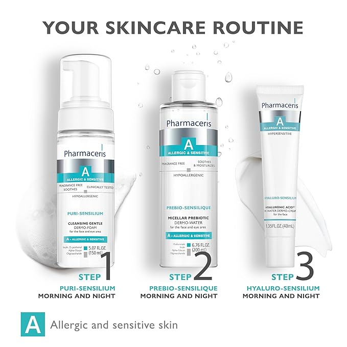 Soothing Cleansing Foam, Face & Eye Cleanser, Face Wash Gently Removes Makeup & SPF, Helps Hydrate & Strengthen Sensitive Skin, Ultra-Gentle Hypoallergenic, PURI-SENSILIUM, 5.07 fl oz