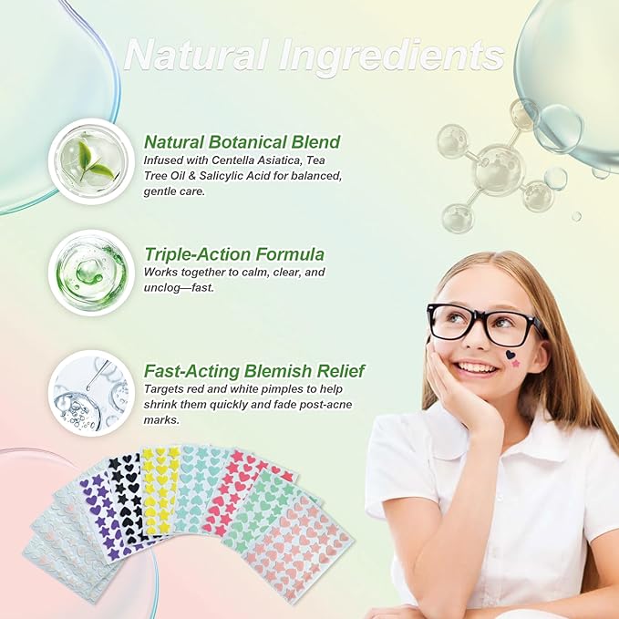 Star Pimple Patches for Face (400 Counts) Festival Beauty Party, Hydrocolloid Cute Acne Patches Cover Zits Blemishes, Zit Patches Spot Stickers Acid Tea Tree Oil,Zit Patches Pads for Skin Care