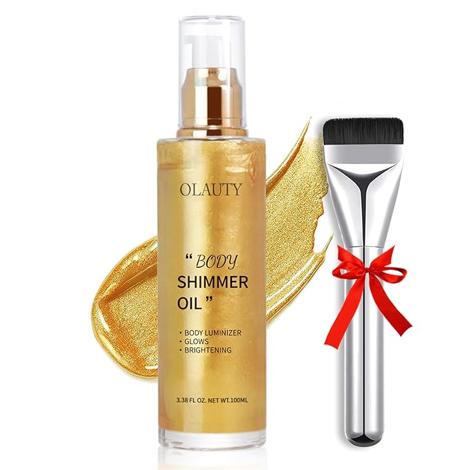 Shimmer Body Oil Waterproof Body Luminizer Bronze, Face Makeup Glow