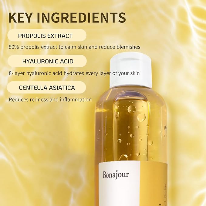 BONAJOUR] Propolis Natural Facial Moisturizing Energy Toner - Strengthening skin barrier & Soothing for acne and sensitive skin