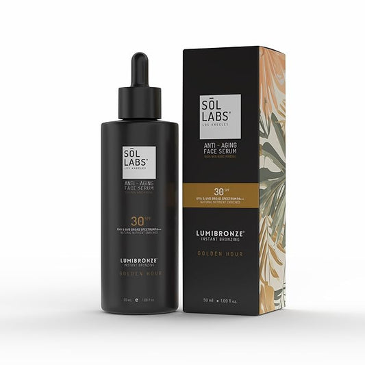 LUMIBRONZE® SPF 30 Tinted Serum for Face – Bronzing Drops with Niacinamide, Hyaluronic Acid & Zinc Oxide – Hydrating Tinted Face Serum for Bronzed Glow – Lightweight, Non-Greasy, Reef-Safe – 50ml