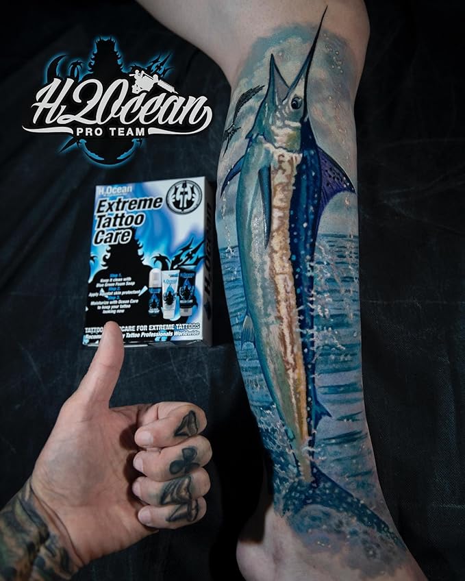 H2Ocean Aquatat Tattoo Healing Ointment - Tattoo Aftercare Cream for Tattoo Supplies - Fragrance- & Dye-Free Tattoo Care Ointment with Vitamins A & B - 1.75 oz