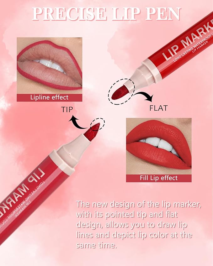 Lip Stain Marker Pen Set-4 Pcs Hydrating Lip