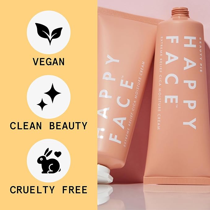 Beauty Pie Happy Face Extreme Relief Cica Moisture Cream For Sensitive Skin & Soothing, Calming Hydration