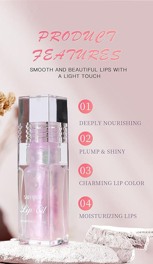 2 Pcs Magic Color Changing Lip Oil,Moisturizing Lip