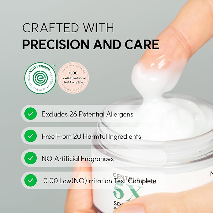 Centelsome 5X Soothing Cream 1.69 fl oz/50ml | Face Moisturizer for Skin Regeneration, Hydration, Blemish Spot Treatment, Korean Skincare, Centella Asiatica, Niacinamide, Exosomes, Panthenol