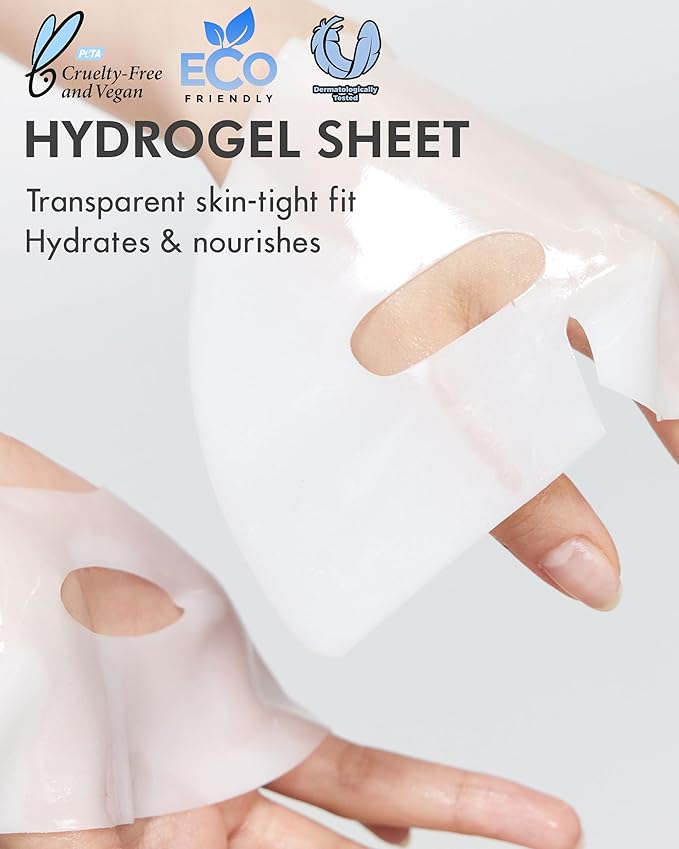 DERMAL Hyaluronic Hydrogel Melting Jelly Gel Mask 4ea - Korean Overnight Face Mask with Ceramide - Deep Moisturizing, Pore Minimizing for Glow Skin - Korean Skincare