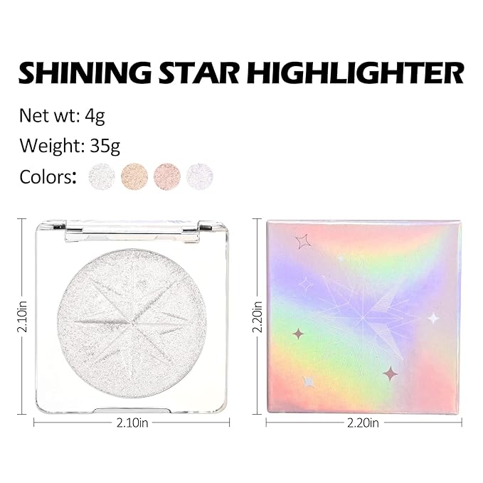 Erinde Pearl White Shimmer Glitter Highlighter Highlight Makeup