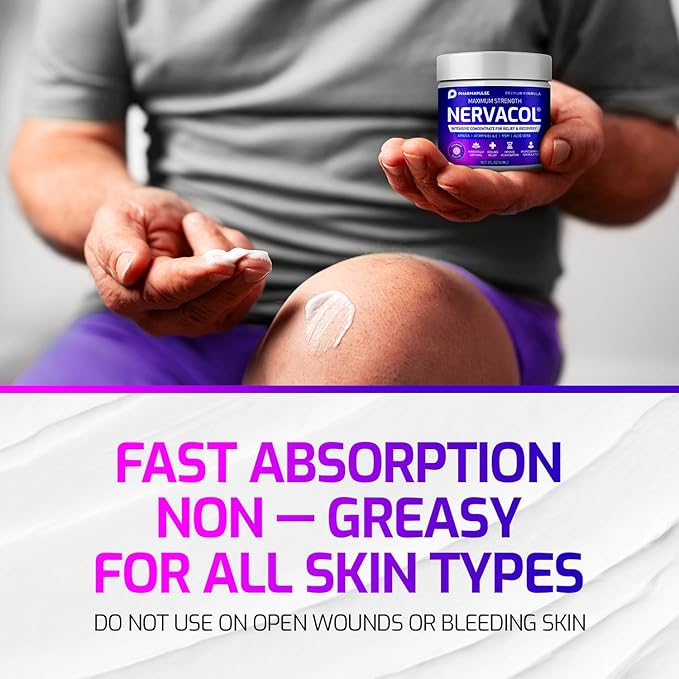 Pharmapulse Neuropathy Nerve Therapy & Relief Cream - Maximum Strength Relief Cream for Foot, Hands, Legs, Toes Includes Alpha Lipoic Acid, Arnica, Vitamin B6, Aloe Vera, MSM - Effective Soothing 4oz