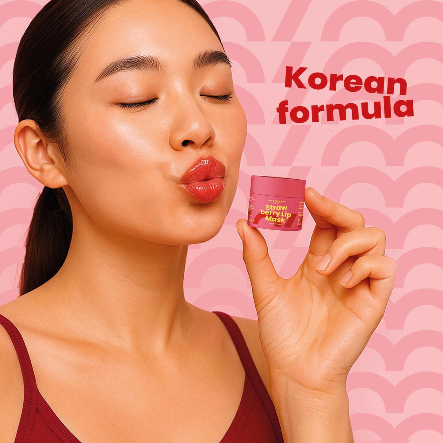 MINIMI Lip Mask Overnight 0.7Oz – Lip Sleeping Mask for Dry Chapped Lips – Hydrating Lip Treatment with Collagen, Peptides, Hyaluronic Acid & Vitamins – Korean Skincare Like Laneige Lip Mask