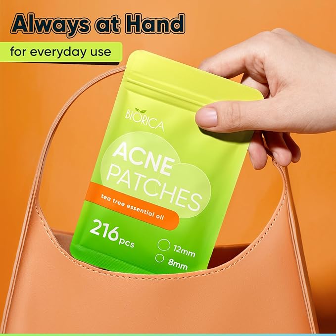 Pimple Patches for Face with Tea Tree Oil 216 pcs. Hydrocolloid Acne Pimple Patches. Blemish Patches, Acne Dots, Pimple Stickers, Acne Patch and Pimple Patch