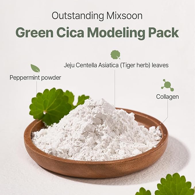 mixsoon Green Cica Modeling Pack (5ea) Renew Version | Moisturizing Melting Pack Increases Cooling Sensation and Hydration Level