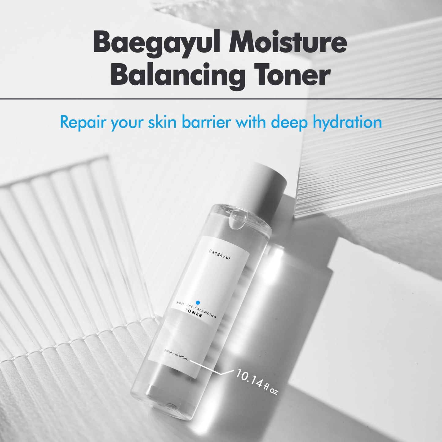 Baegayul Moisture Balancing Face Toner - Korean Skincare for Sensitive Skin, Hydrating & Soothing with Exfoliating PHA and Hyaluronic Acid, Botanical, Sulfate-Free, Low pH Daily Toner (10.14fl oz)