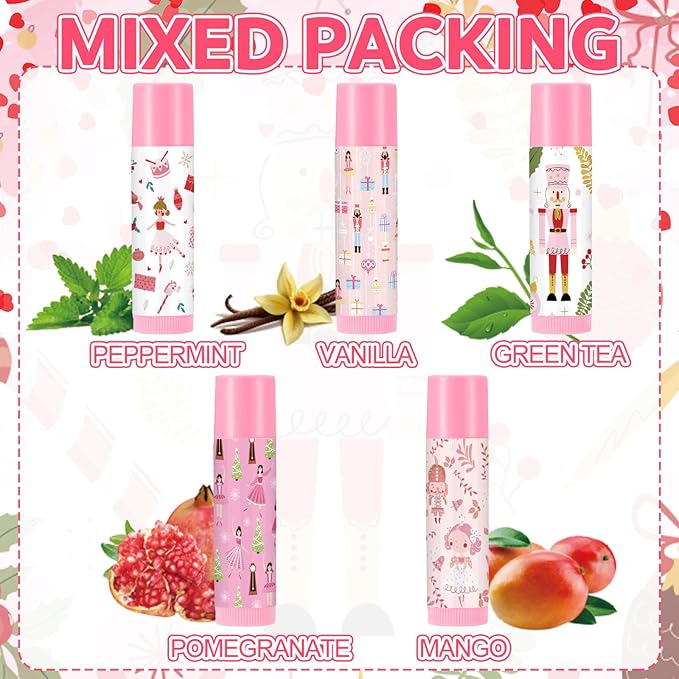 Dunzy 50 Pcs Christmas Lip Balm Stocking