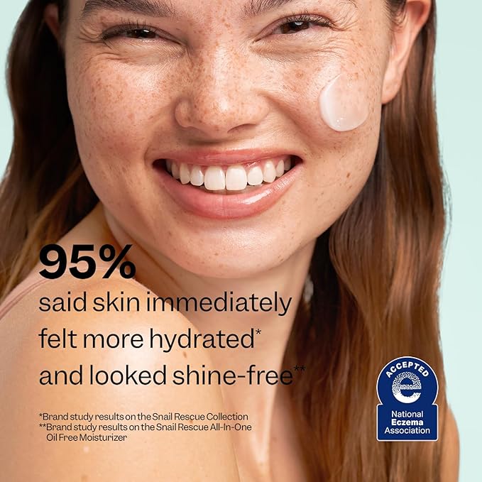 Peach Slices | Snail Rescue All-in-One Oil Free Face Moisturizer | 95% Snail Mucin | Lightweight, Long-Lasting Hydration | Silicone-Free | Face Cream | Skin Care | Clean & Cruelty-Free | 2.82 oz