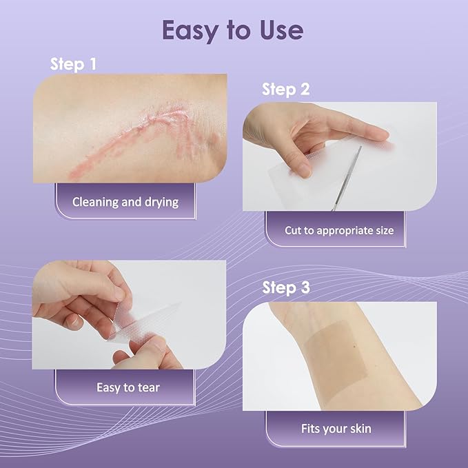 Clear Silicone Scar Sheets - 1.6"