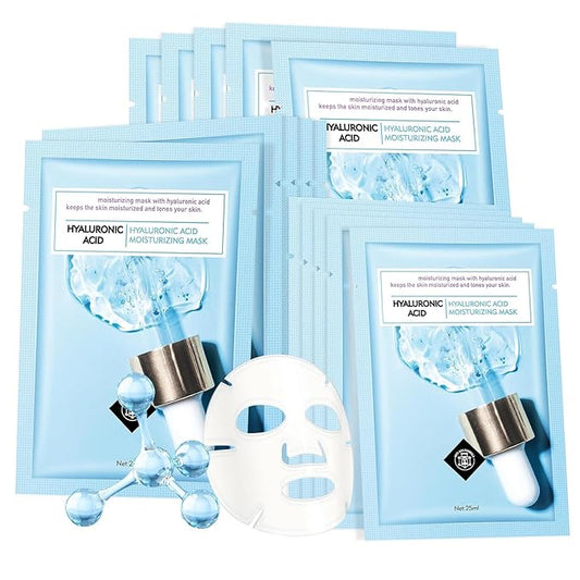 Face Sheet Mask Skincare for Women, Hyaluronic Acid Face Masks Sheets Skincare, Hydrating Sheets Facial Mask Moisturizing Face Mask for Women Skin Care, Facial Sheet Masks15 Packs