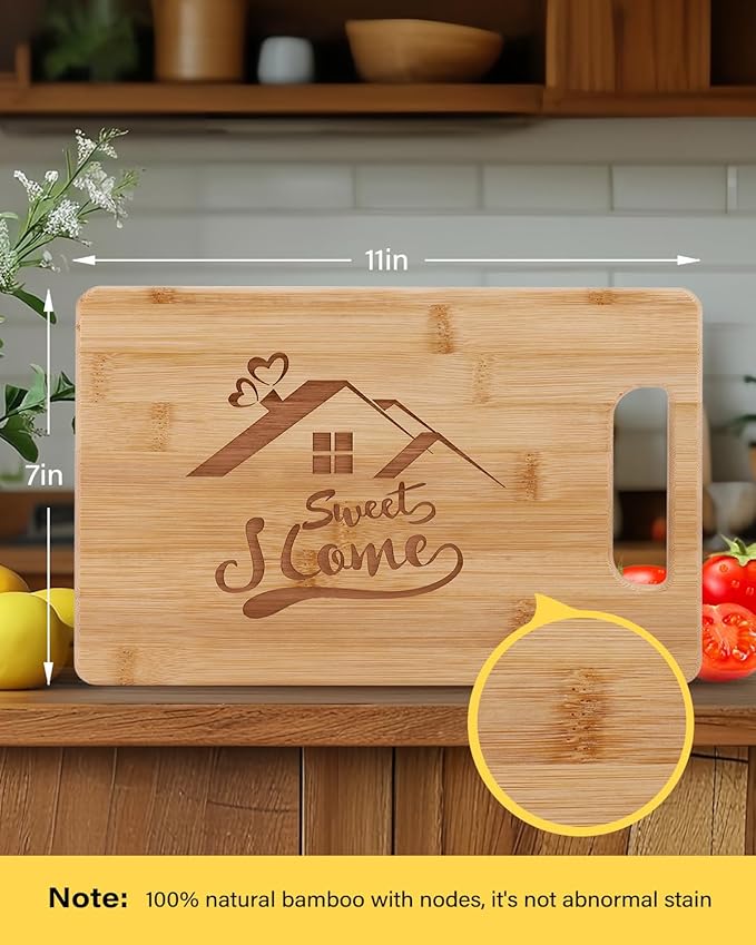Housewarming Gifts New Home, New Home Gift Ideas - New Home Bamboo Cutting Board, Housewarming Gifts for Women Men, New Apartment, First Home New House Gift, New Homeowner Gifts Housewarming Gift